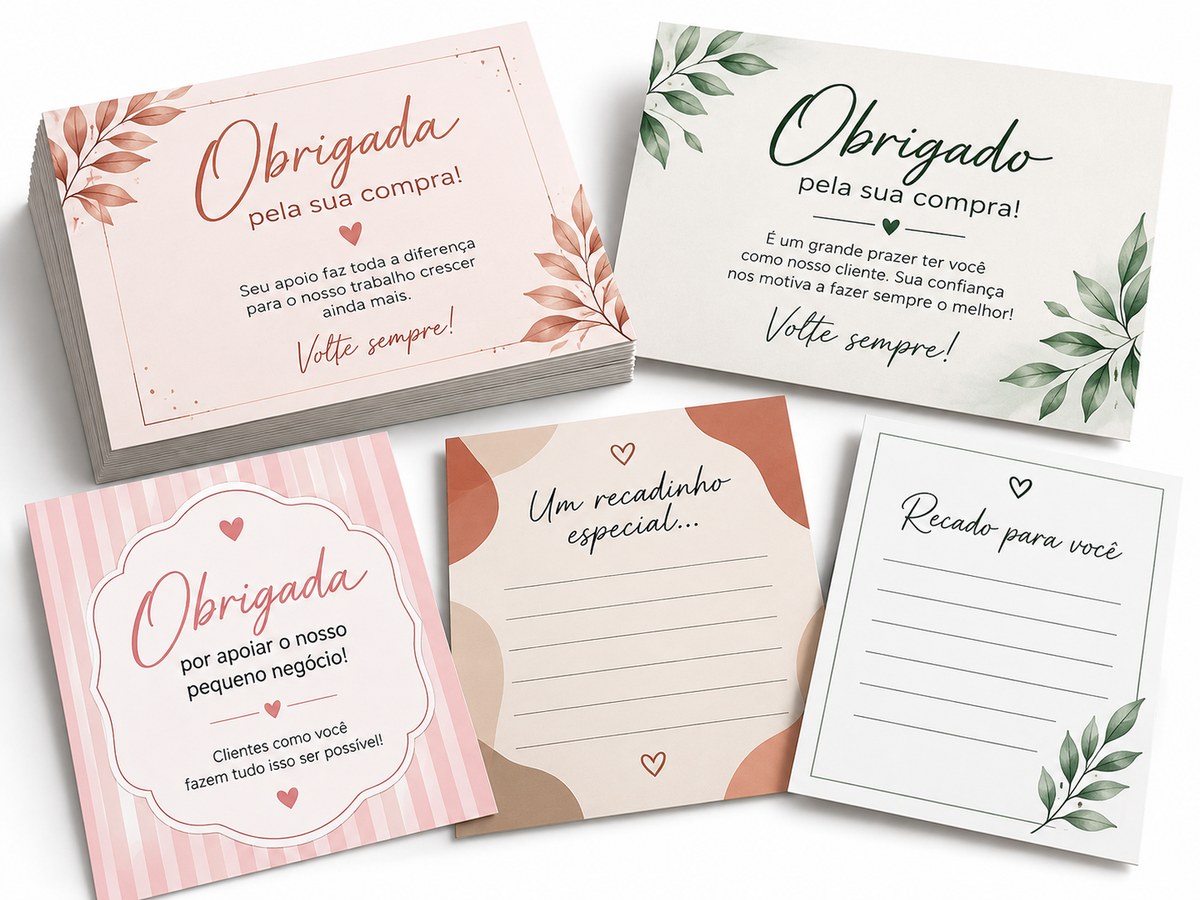 Cartões de Agradecimento e Recados Personalizados