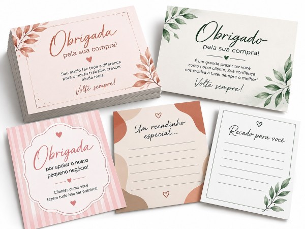 Cartões de Agradecimento e Recados Personalizados