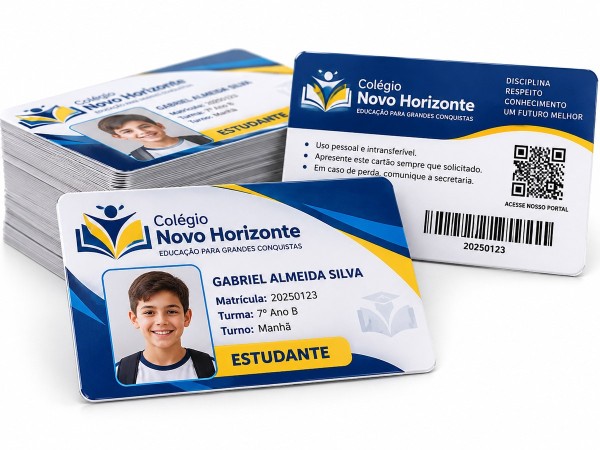 Carteirinha Escolar e Estudantil Personalizada em PVC
