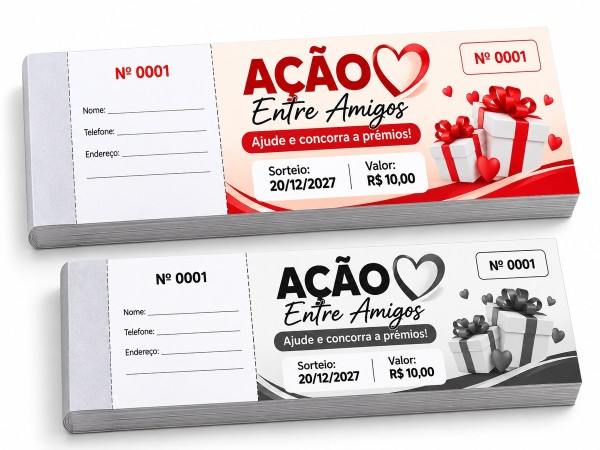 Blocos de Rifas Personalizados – Ação Entre Amigos e Sorteios