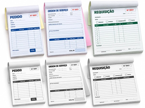 Talões Personalizados de Pedidos, Ordens de Serviço e Requisições